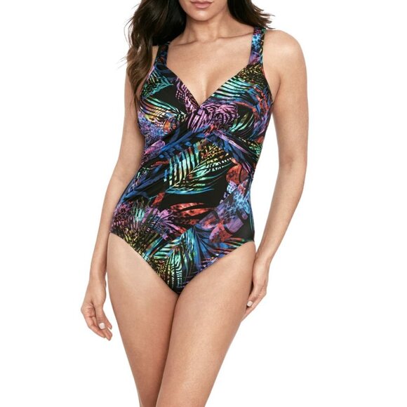 NWT Miraclesuit Revele One Piece Swimsuit in Tropicat Sz. 10 - Picture 1 of 4